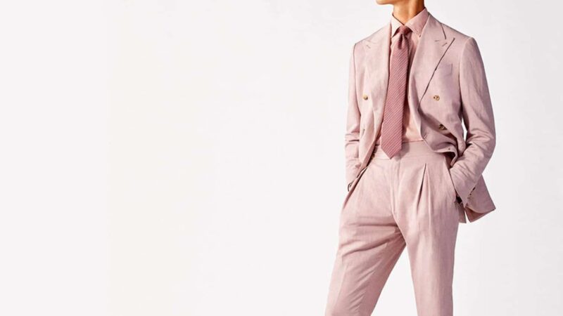 Canali pink suit barbie wearing pink