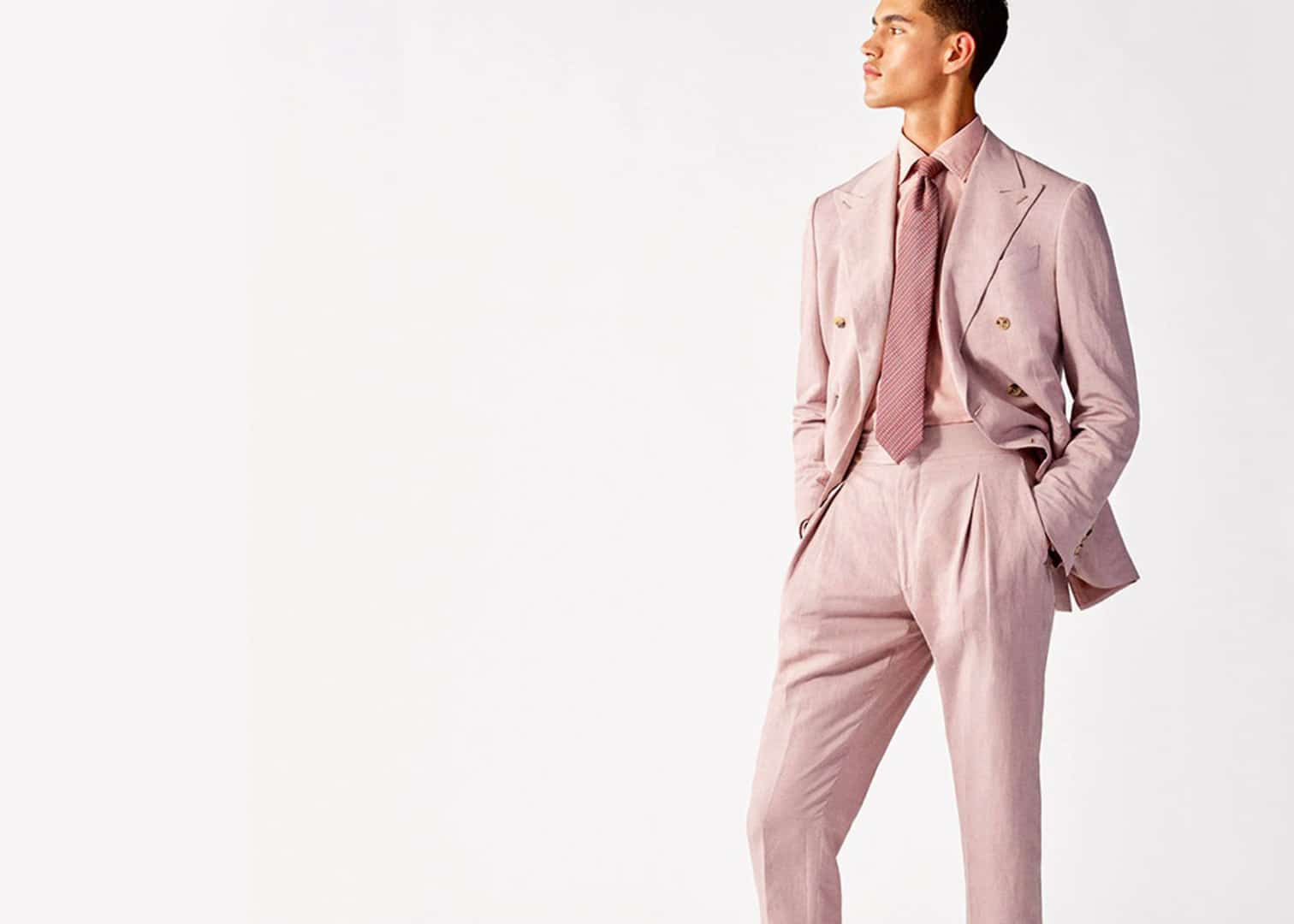 Canali pink suit barbie wearing pink