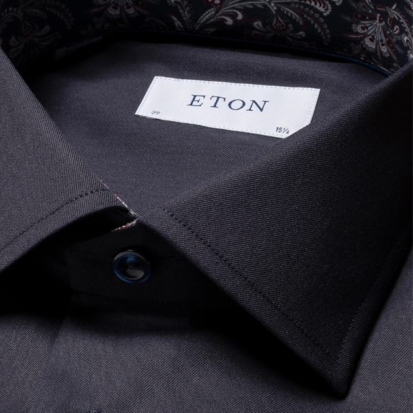Eton Signature Twill Contemporary Fit Navy Floral Print Shirt 3