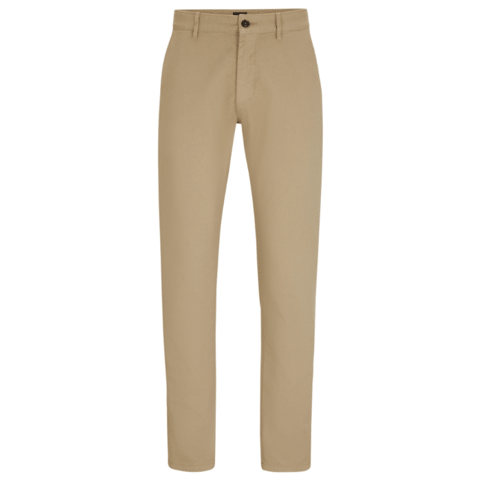 BOSS Chino Slim Uomo In Misto Cotone Con Elastan - Colore Light/Pastel Brown, Tasche Posteriori E Vestibilità Affusolata - 3