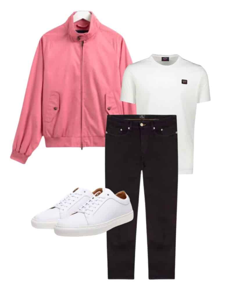 how to style a pink jacket