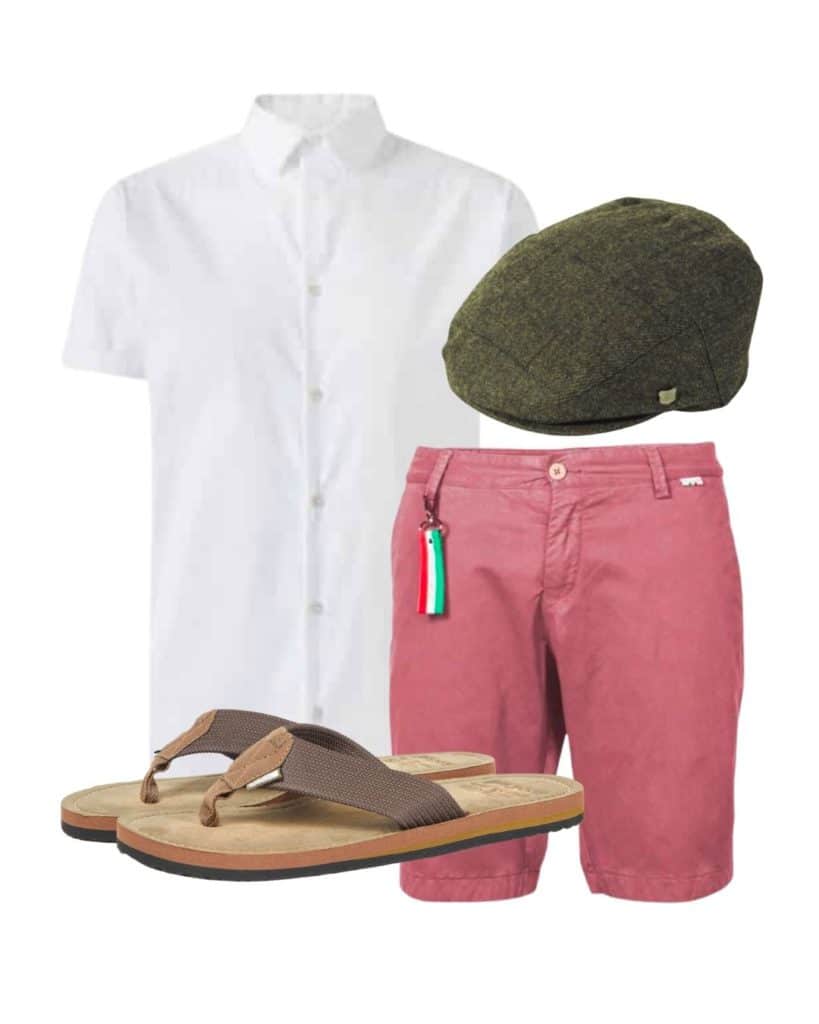 how to wear pink chino shorts