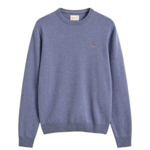 GANT SUPERFINE LAMBSWOOL BLUE CREW NECK JUMPER