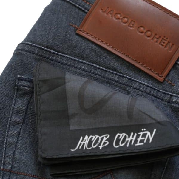Jacob Cohen Bard Leather Badge Mid Grey Jeans 3