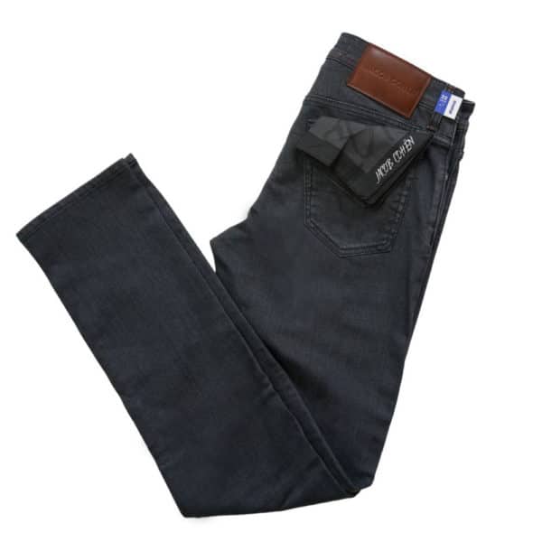 Jacob Cohen Bard Leather Badge Mid Grey Jeans