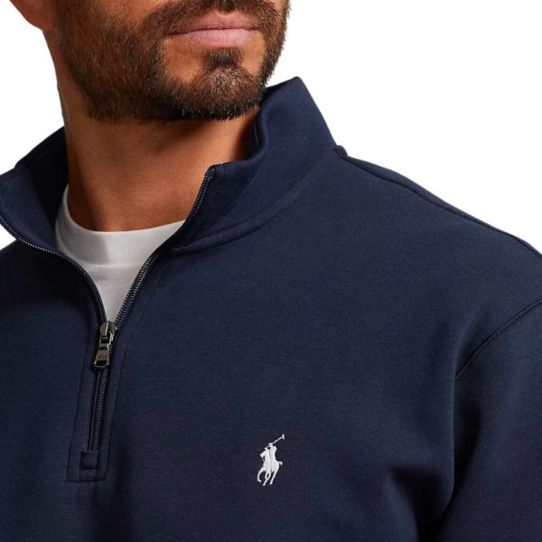 POLO RALPH LAUREN DOUBLE-KNIT QUARTER ZIP PULLOVER NAVY | Menswear