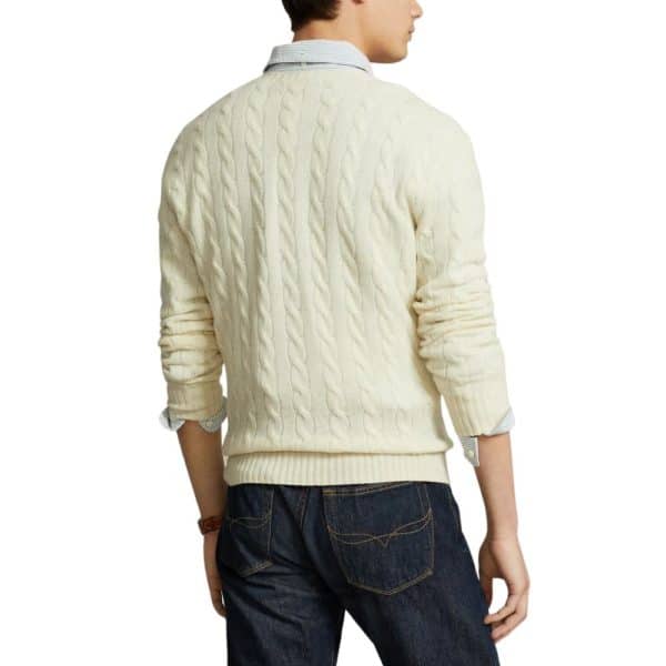 RalphLaurenCable Knit Wool Cashmere Jumper Back MO