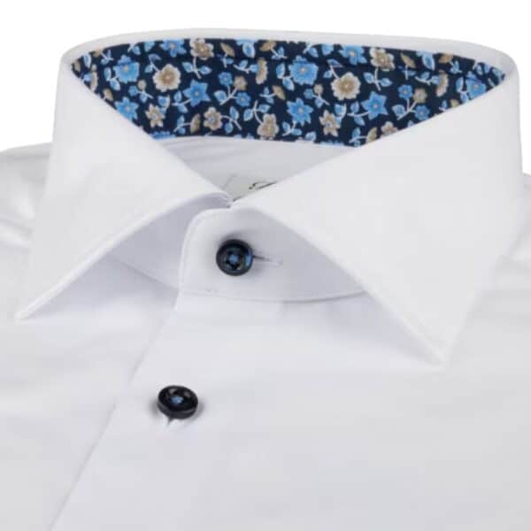 Stenstroms White Contrast Twill Shirt 3