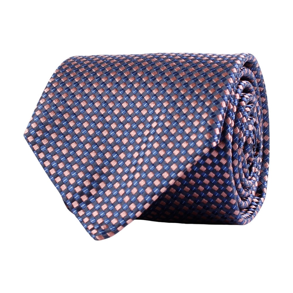 Amanda Christensen Classic Diamond Jacquard Silk Pink Tie