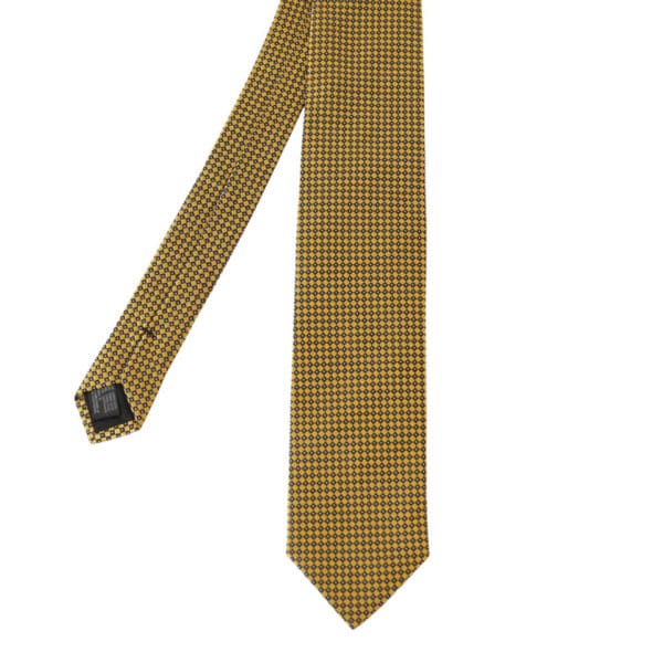 Amanda Christensen Classic Micro Jacquard Silk Yellow Tie