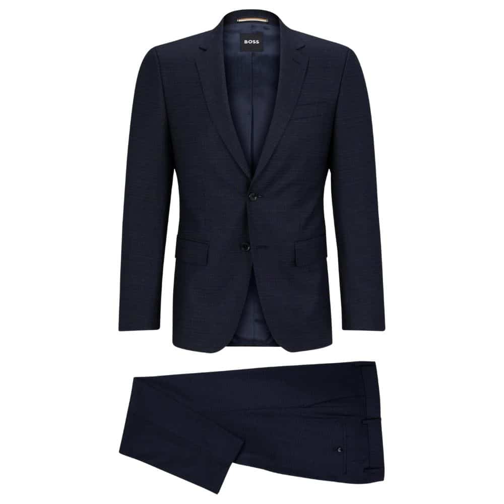 Boss 2p Plain Check Dark blue Suit 1