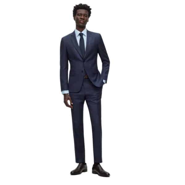 Boss 2p Plain Check Dark blue Suit 4