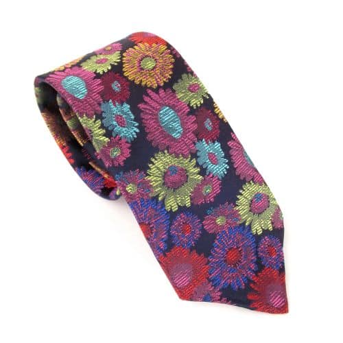 Van Buck Multicoloured Painted Flower Tie