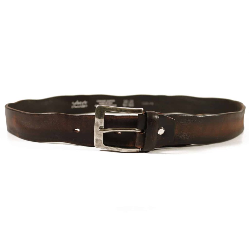 weathered leather brown belt