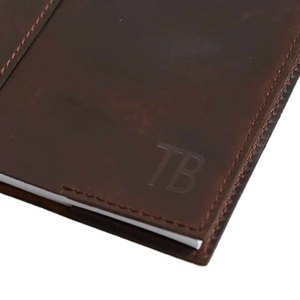 Warwicks dark brown notebook