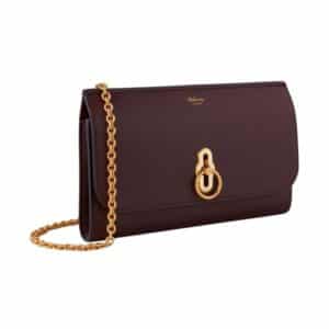Mulberry Amberley Clutch Oxblood Small Classic Grain Bag