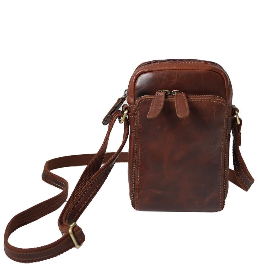 WARWICKS Heritage Leather Chestnut Mini Messenger Bag 1 1