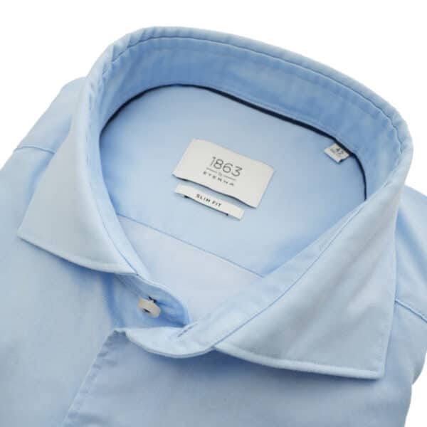 Eterna 1863 Super Soft Cotton Slim Fit Blue Shirt collar