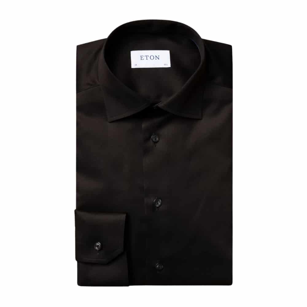 Eton Signature Twill Slim Fit Black Shirt