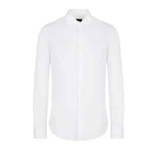 Armani Exchange Concealed Button Front White Shirt
