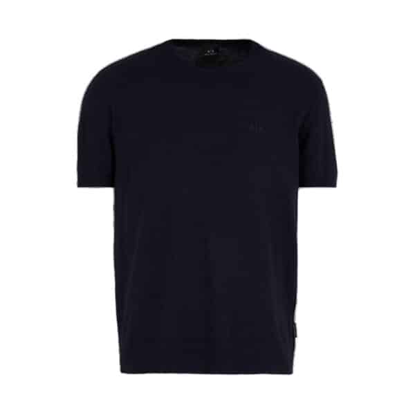 Armani Exchange Soft Knitted Cotton Navy Crew Neck T Shirt