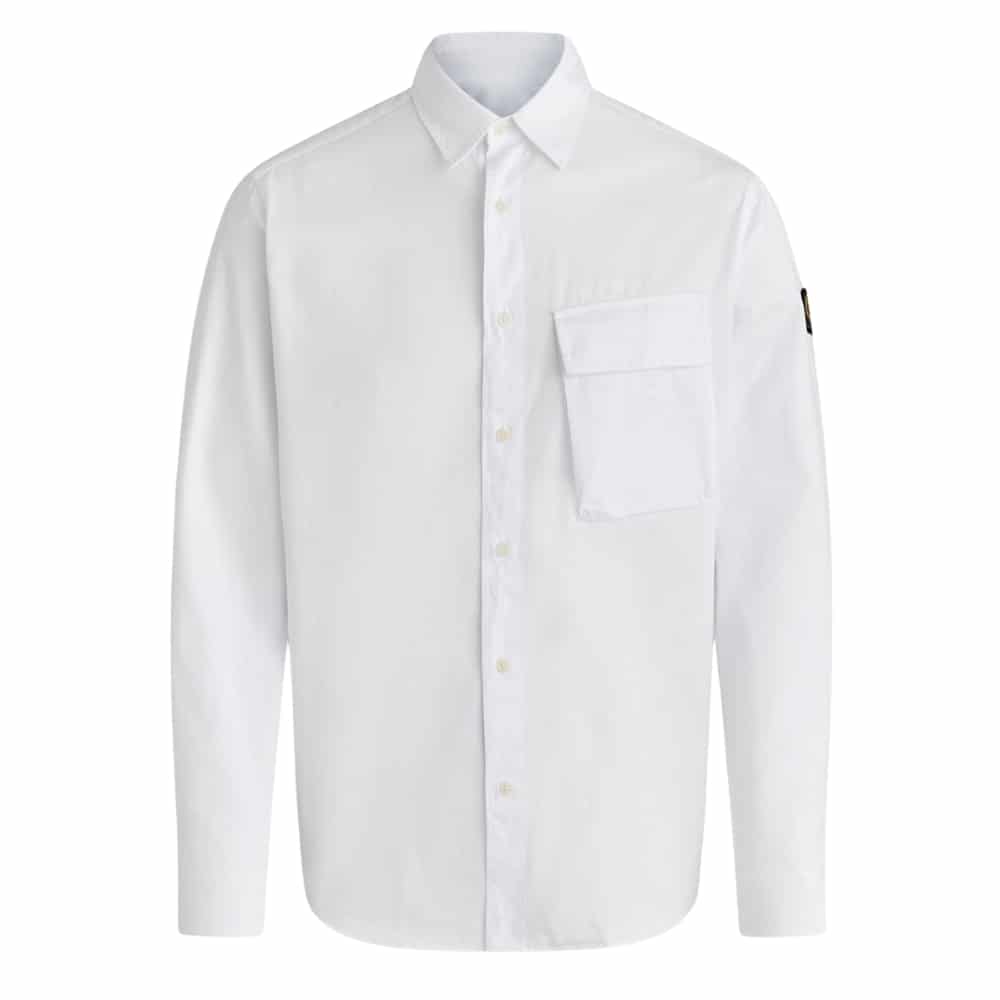 Belstaff Scale Garment Dye White Cotton Shirt