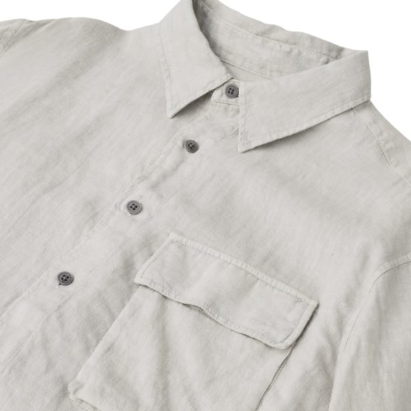Belstaff Scale Garment Dyed Cloud Grey Linen Shirt 3
