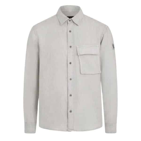Belstaff Scale Garment Dyed Cloud Grey Linen Shirt