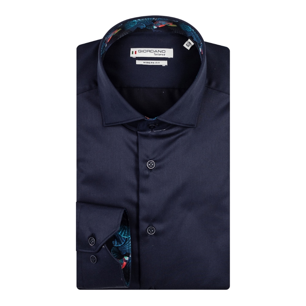 Giordano Maggiore Deep Sea Corral Trim Semi Cutaway Navy Shirt