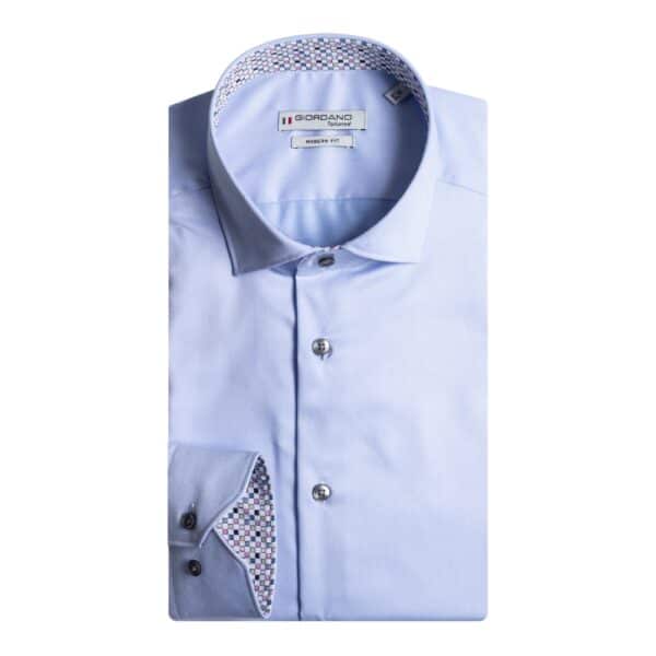 Giordano Maggiore Squares Trim Semi Cutaway Blue Shirt