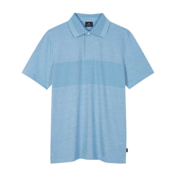 Paul Smith Jacquard Cotton Blue Polo Shirt