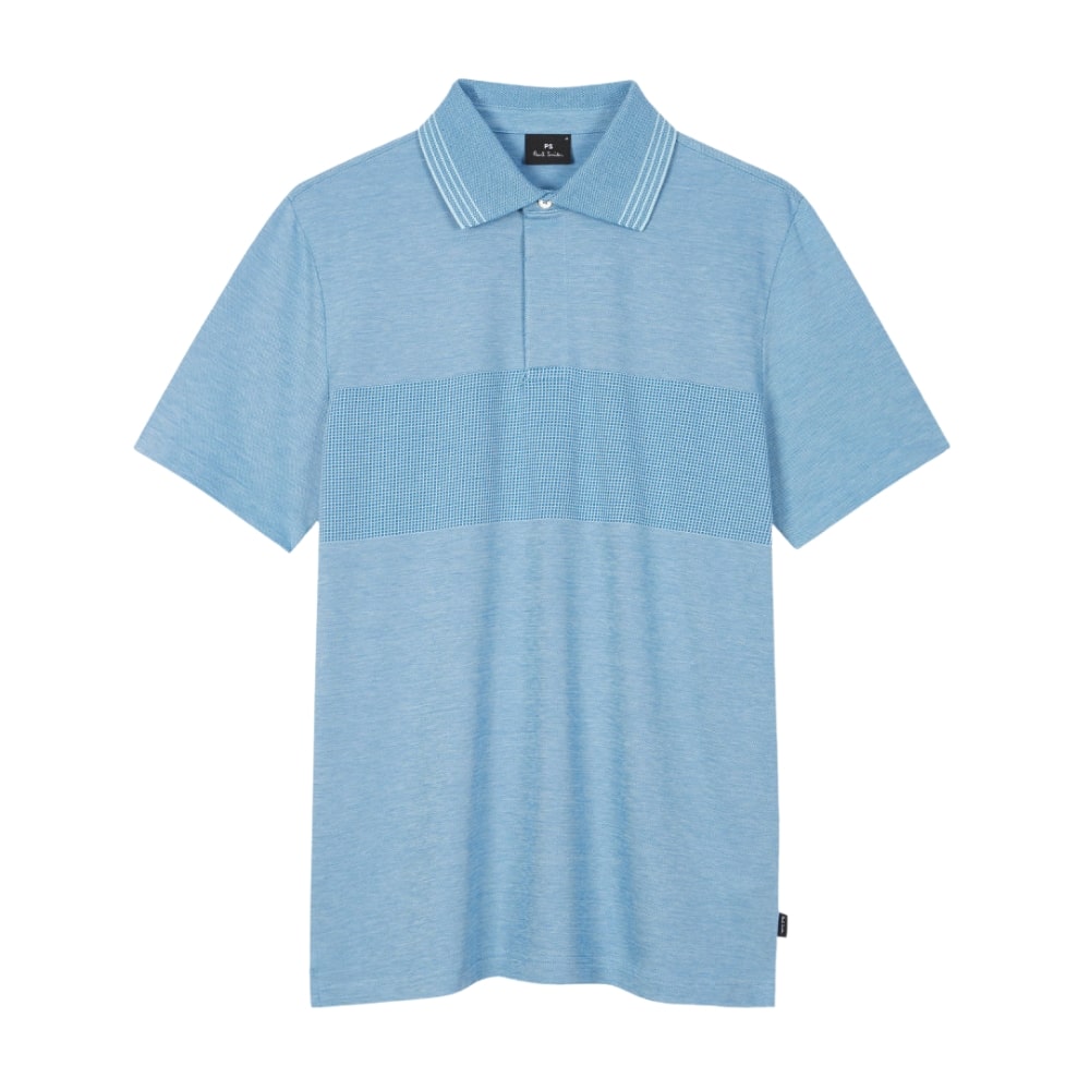 Paul Smith Jacquard Cotton Blue Polo Shirt