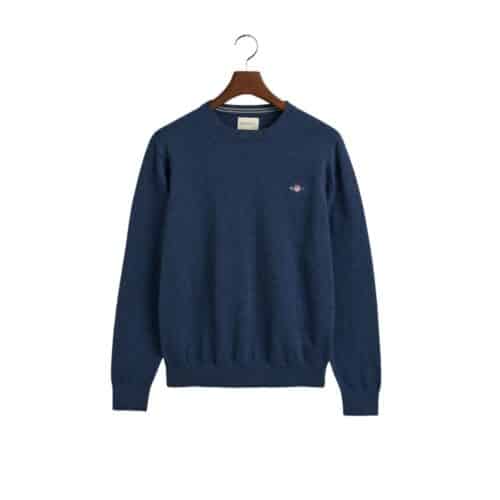 Gant Men Blue Checked Polo Sweater