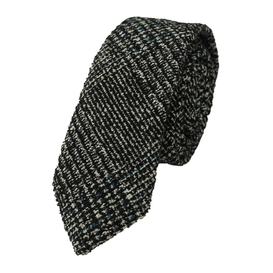 Warwicks Wool Glenn Check Grey Tie
