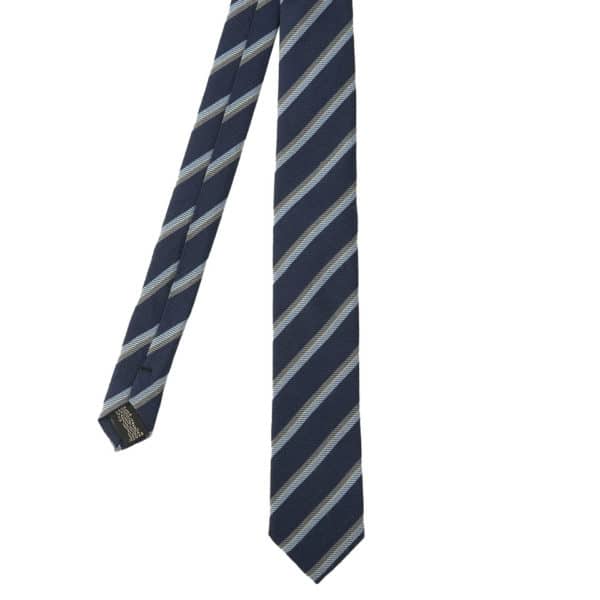 striped navy tie