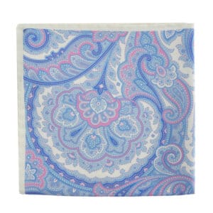 Amanda Christensen blue pocketsquare with floral pattern