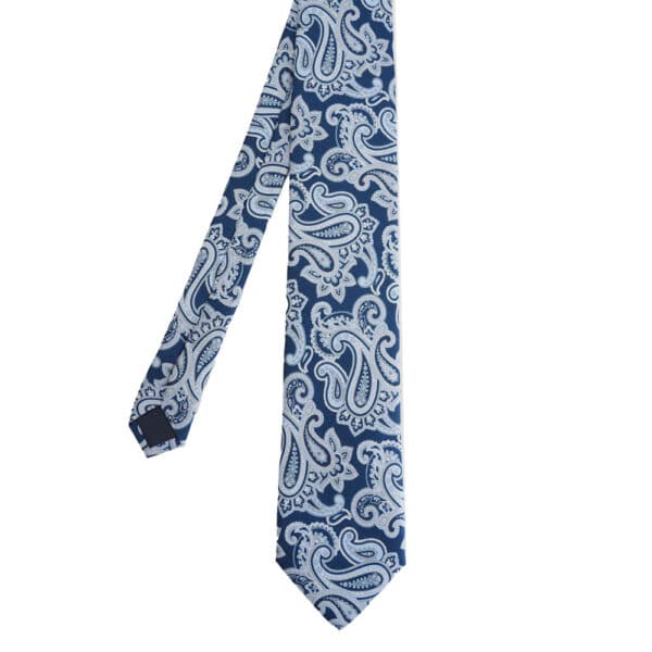 Amanda Christensen dark blue Tie with Paisley Pattern