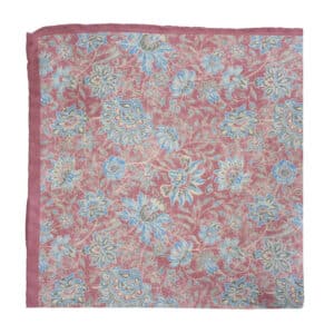 Amanda Christensen pink pocketsquare with floral pattern
