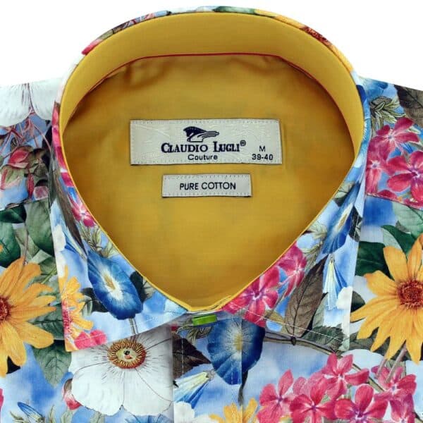 CLAUDIO LUGLI Mustard Summer Garden Shirt Collar Menswearonline