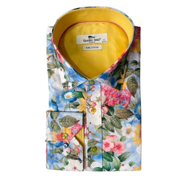CLAUDIO LUGLI Mustard Summer Garden Shirt Menswearonline