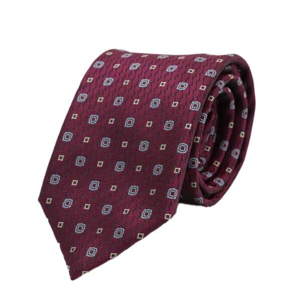 Canali Burgundy square pattern tie