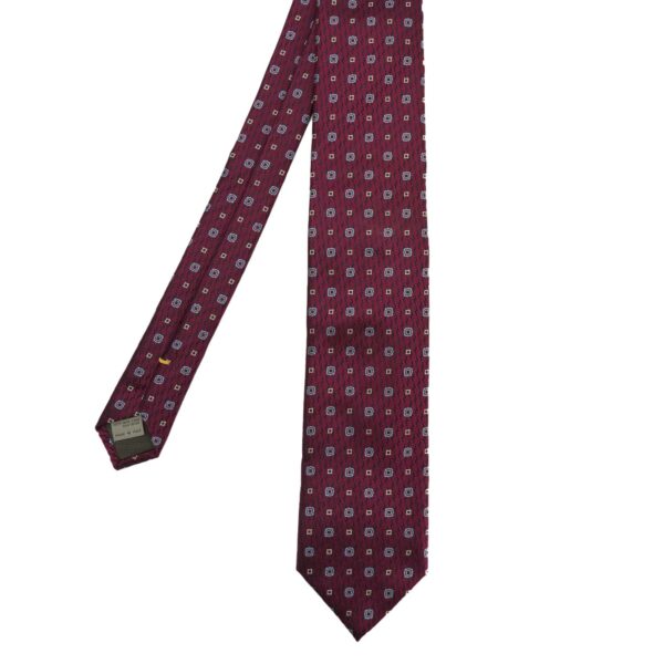 Canali Burgundy square pattern tie2