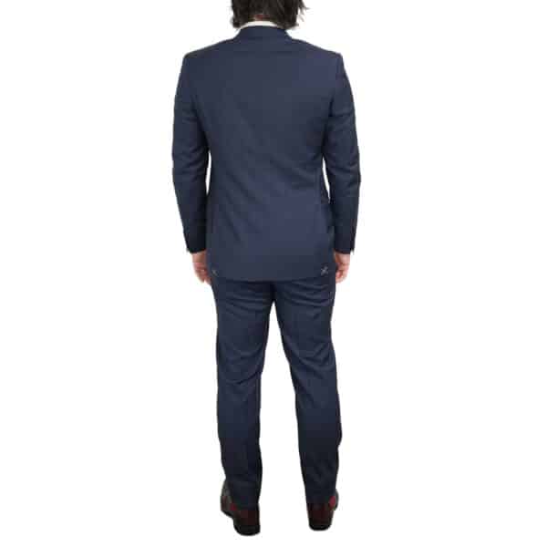 Canali Pure Wool Micro Basket Weave Slim Fit Petrol Blue Suit