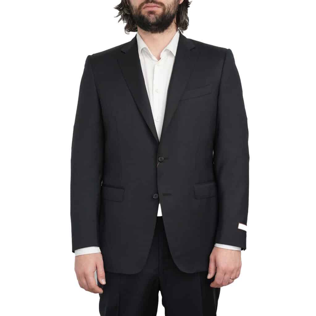 Canali Pure Wool Super Fine Check Slim Fit Charcoal Suit