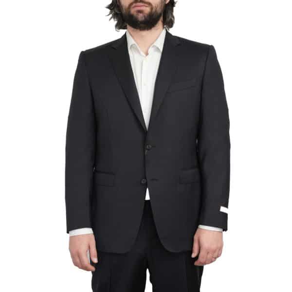 Canali Pure Wool Super Fine Check Slim Fit Charcoal Suit