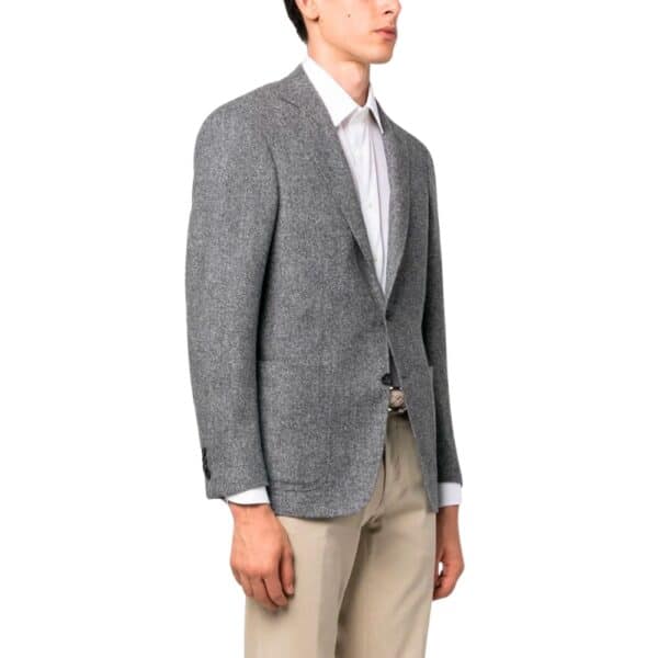 Canali Slim Fit Pure Wool Silk Half Lined Grey Jacket 3