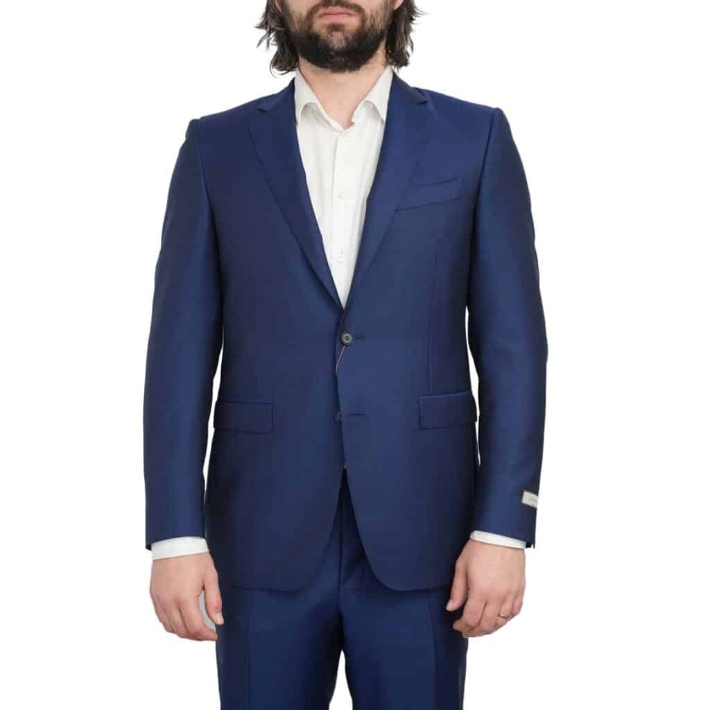 Canali Wool Mohair Birdseye Slim Fit Royal Blue Suit