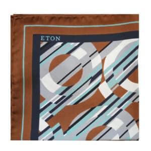 Eton brown pocket square with abstract pattern