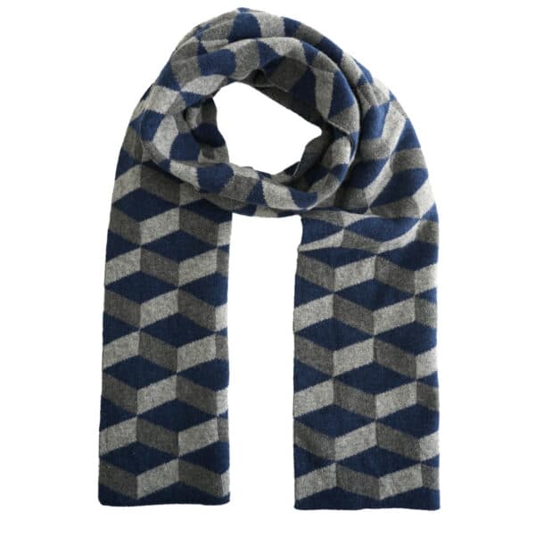 Geometric scarf grey and navy2