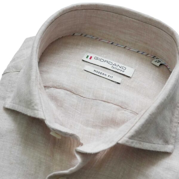 Giordano Front Linen Cutaway Short Sleeve Biscuit Shirt 1